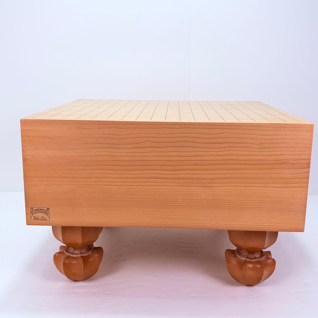 高級囲碁盤 17.5cm 天然漆線引き 桐蓋付 美品 伝統的技法 登録番号押印有