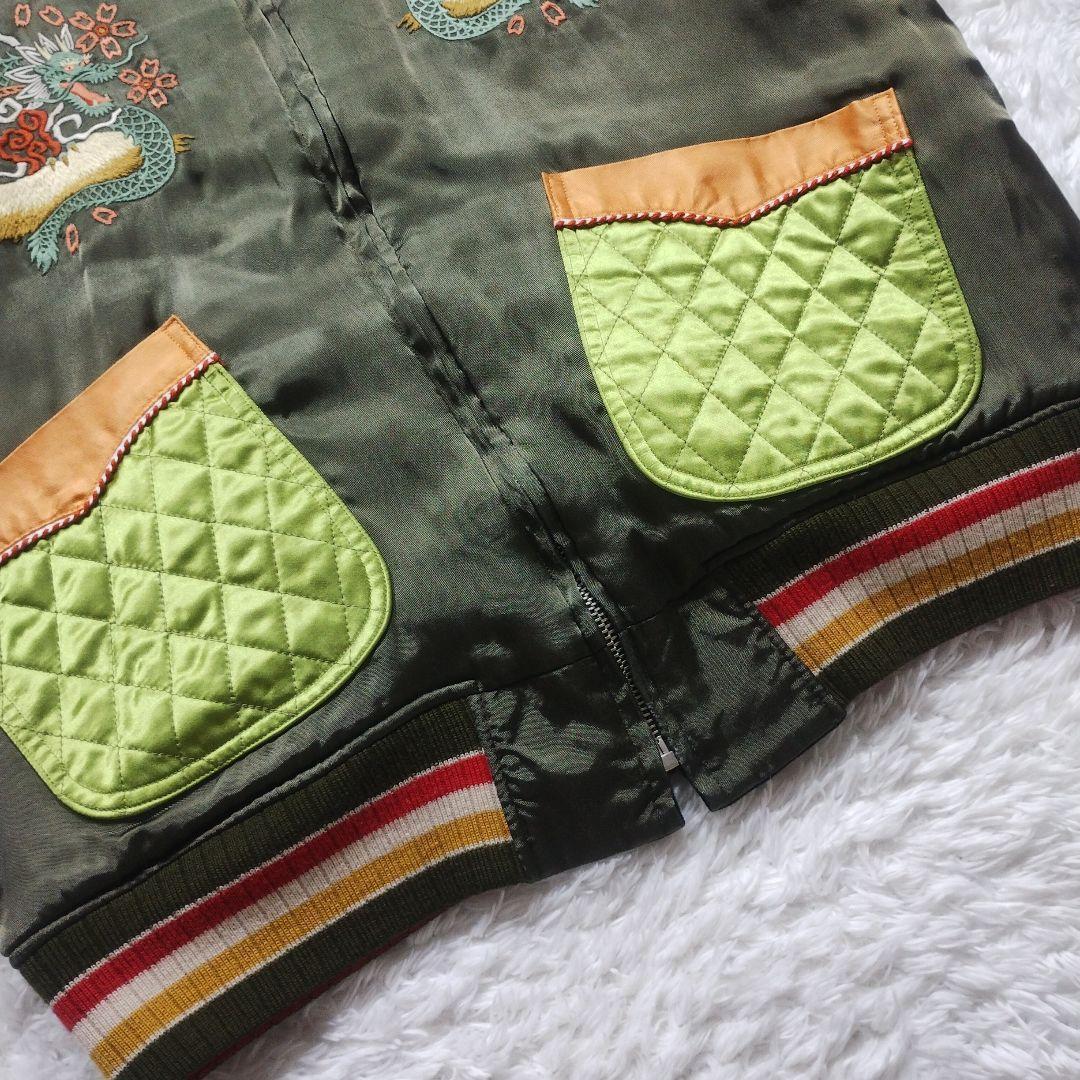 美品】フェローズ スカジャン リバーシブル 別珍 ベロア サテン 刺繍 M