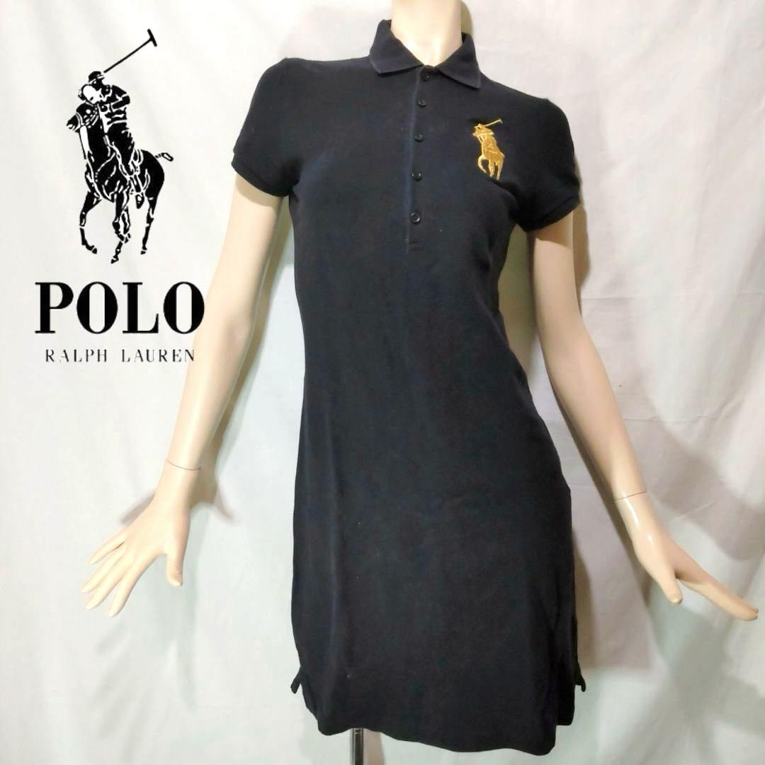Ralph Lauren sports✨半袖ワンピース ダークネイビーブラック - メルカリ