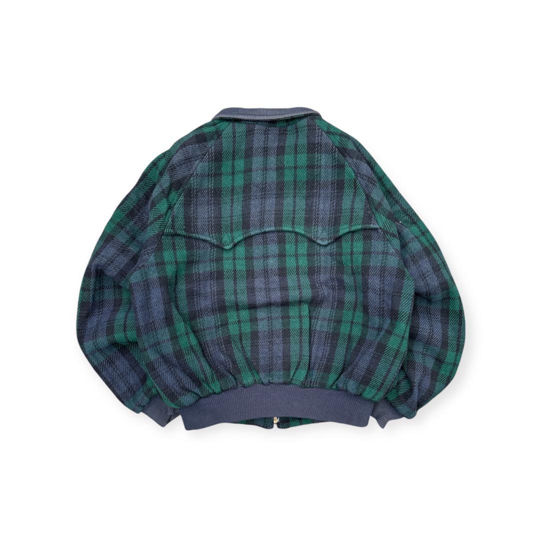 90s ラルフローレン ウール ハリントンジャケット g9 ブラックウォッチ