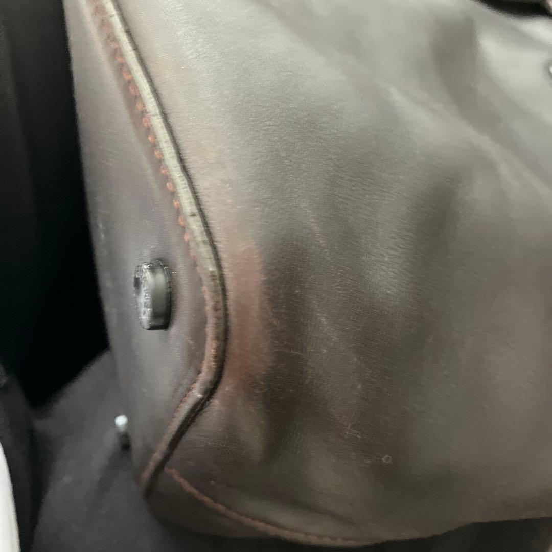 シャネルターンロックラムスキンボストンショルダービジネスバッグ大