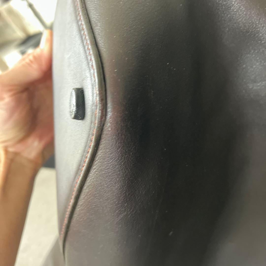 シャネルターンロックラムスキンボストンショルダービジネスバッグ大