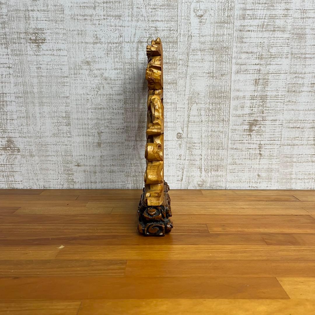 アンティーク】木彫り 彫刻 中国 天女像 飛天 仏像 縁起物 置物 蔵出し