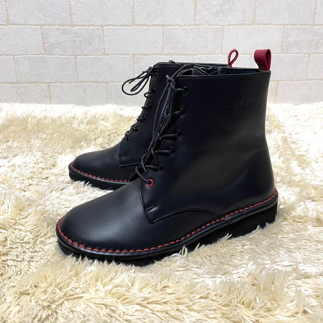 センソユニコ 慈雨 ブーツ 厚底 本革 サイドジップ 日本製 22.5cm