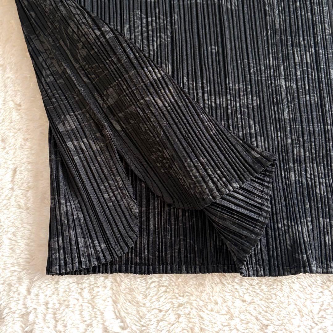 極美品✨プリーツプリーズ 龍 桃 6,8,9中華総柄 ハイネック半袖