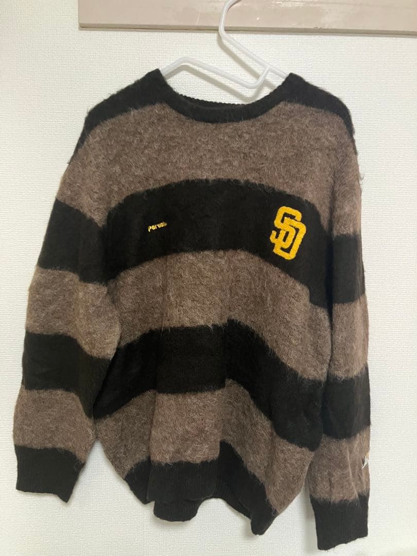 Perushu×MLB モヘアタッチボーダーニット - メルカリ