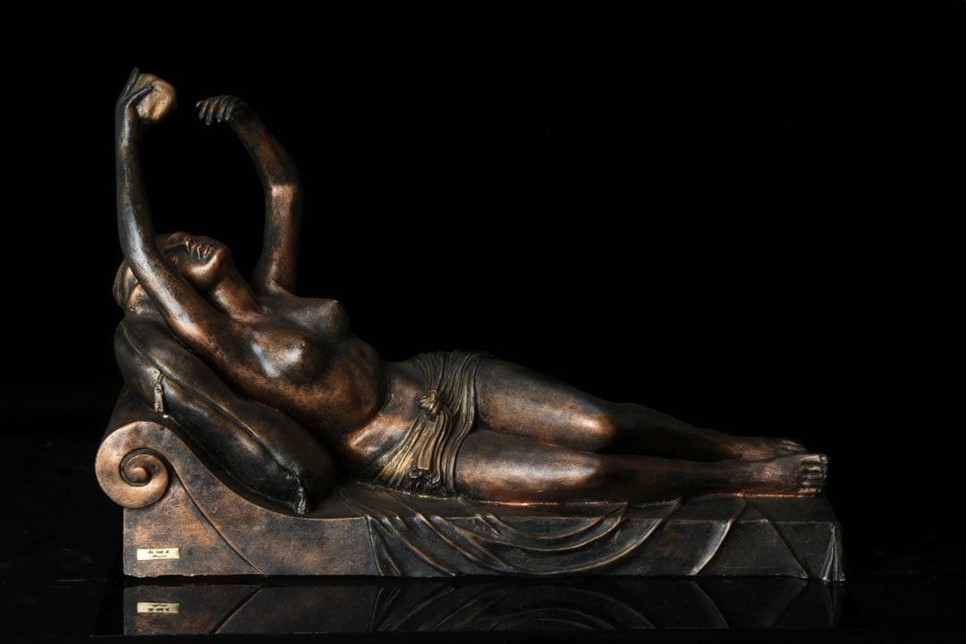 大型 裸婦横臥像 女性像 人物像 21kg 西洋彫刻 美術品 置物 オブジェ