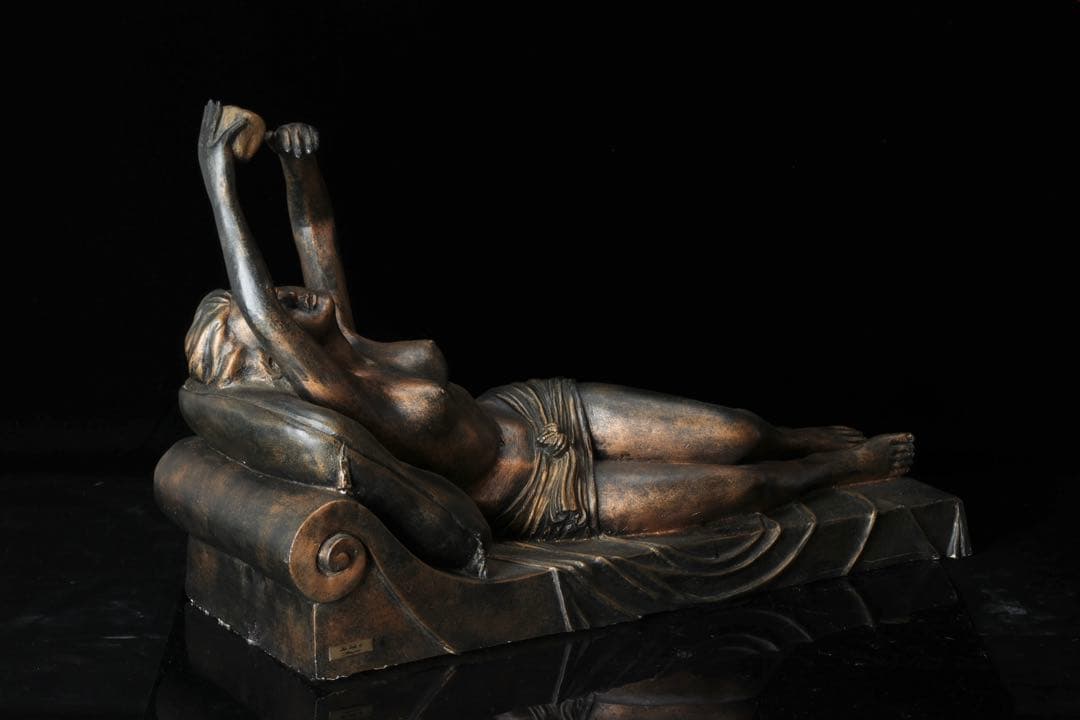 大型 裸婦横臥像 女性像 人物像 21kg 西洋彫刻 美術品 置物 オブジェ