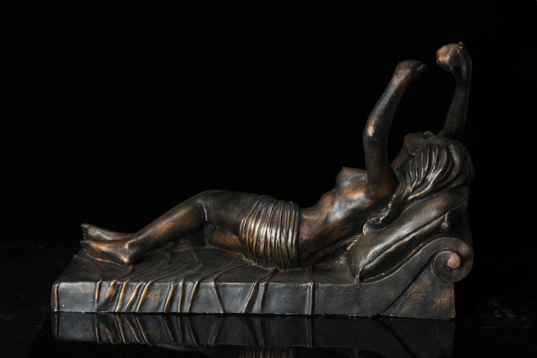 大型 裸婦横臥像 女性像 人物像 21kg 西洋彫刻 美術品 置物 オブジェ