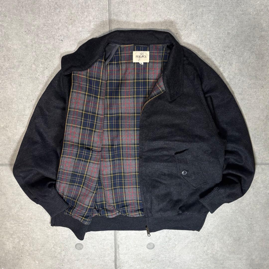 スウィングトップ　ボンバージャケット　ウール　カシミヤ　90s　チェック　短丈