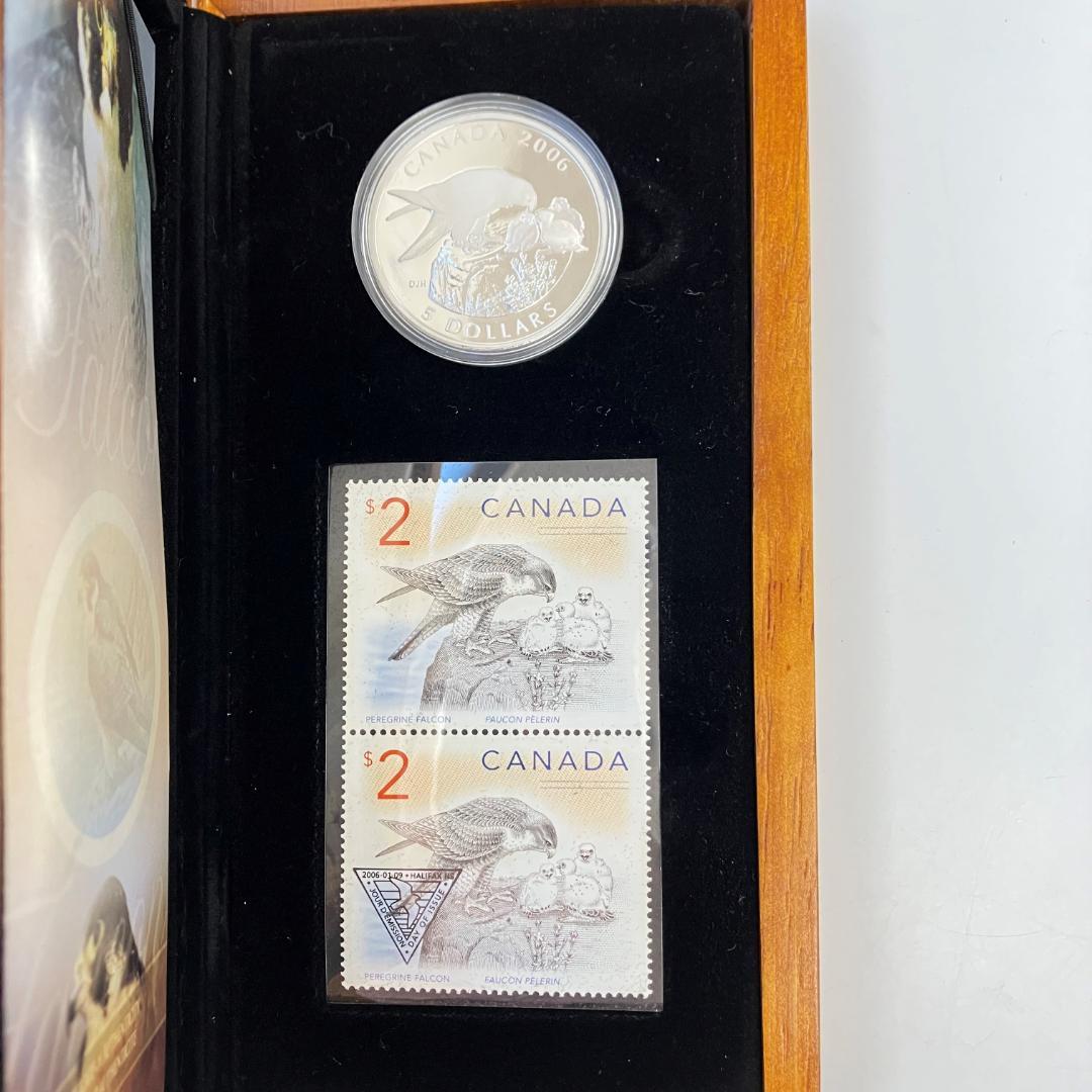 カナダ造幣局発行 ハヤブサ記念コイン＆切手セット 2006年