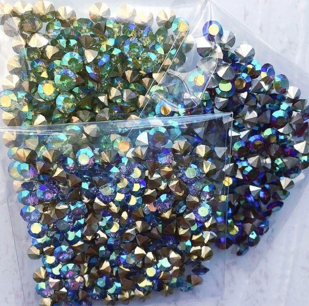 ✧完全限定✧極レア✧3mm✧5A級✧AB✧オーロラ加工✧チャトン詰め合わせ✧