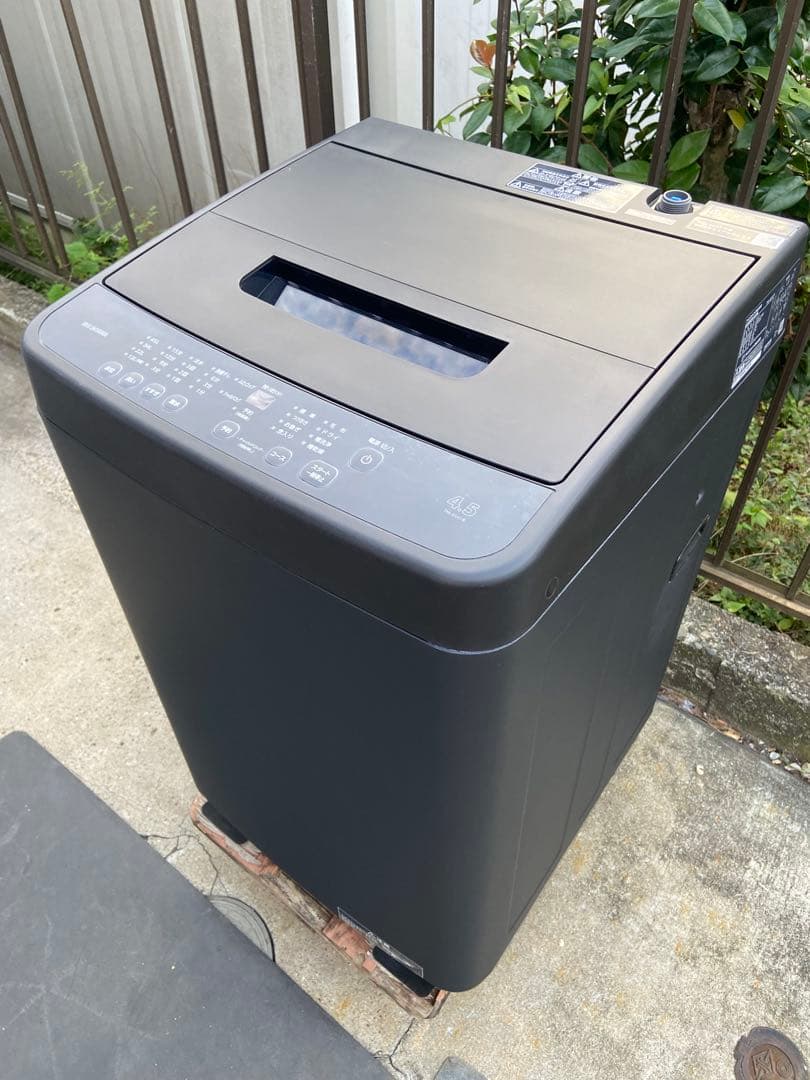 I387 IRIS OHYAMA 2023年製全自動洗濯機 4.5kg ブラック