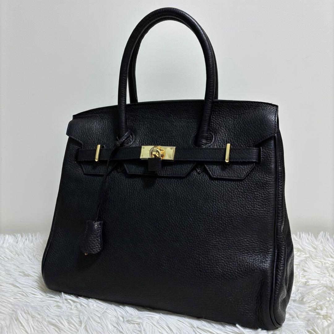 ✨️希少 トップハンドル ハンドバッグ シボ革 レザー 南京錠 カデナ ブラック イタリー製 | 2WAY牛革ハンドバッグ KI-734 – バッグのキタムラK2公式