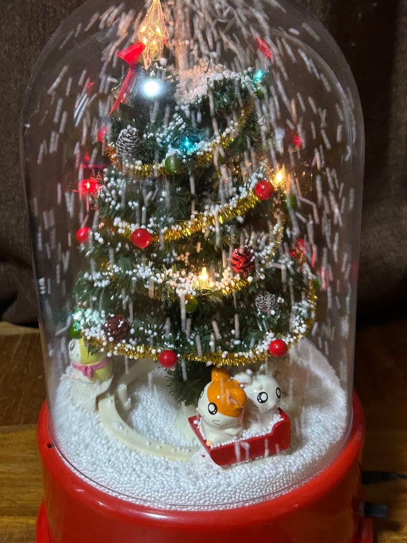 動作確認済】とっとこハム太郎・スノードーム 雪ふるツリー クリスマス