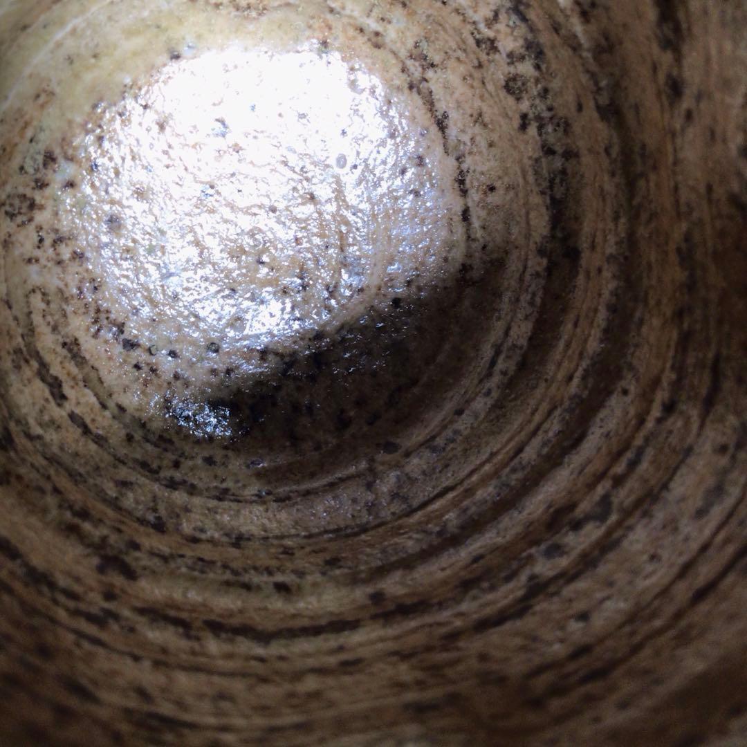 N427 茶器 『川本了生造』『美濃伊賀』『縞葡萄唐草仕覆付』 共箱