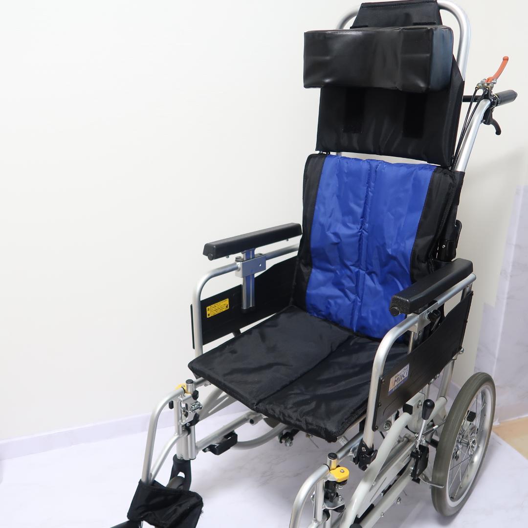 美品 ミキ BAL-12 ティルト&リクライニング 介助型 車いす ブルー