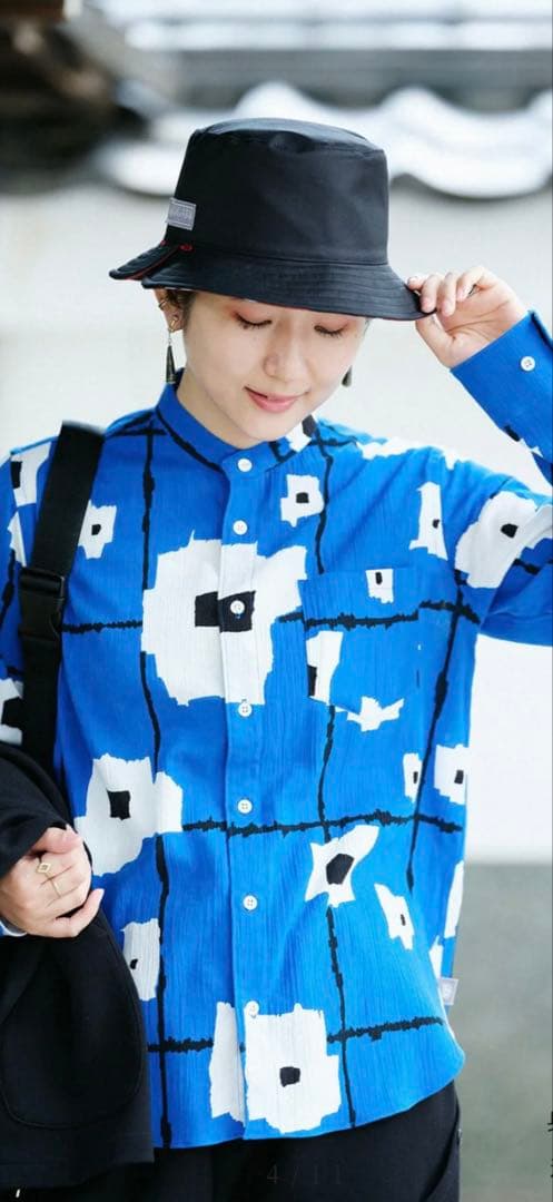 一回着　ソウソウ　Mサイズ　高島縮 20/20 スタンドカラーシャツ／天花