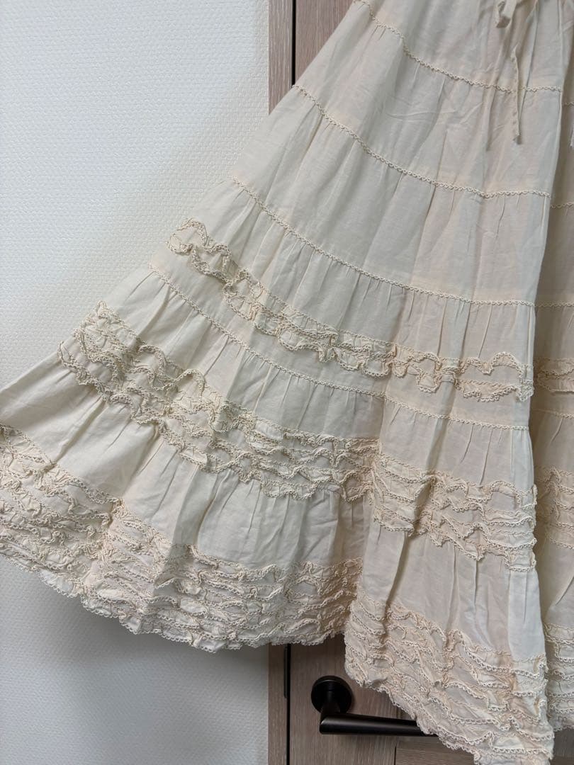 ピンクハウス ペチスカート ミディ ピコフリル 総ゴム 生成り - メルカリ
