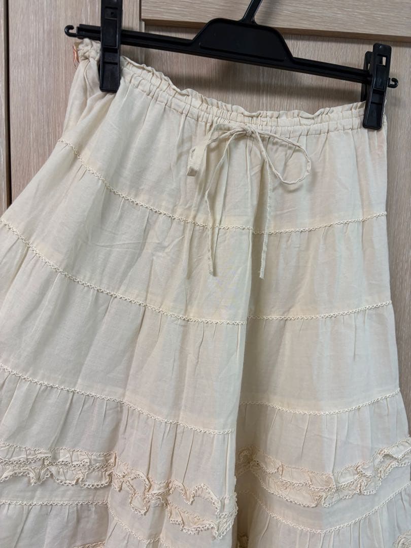 ピンクハウス ペチスカート ミディ ピコフリル 総ゴム 生成り - メルカリ