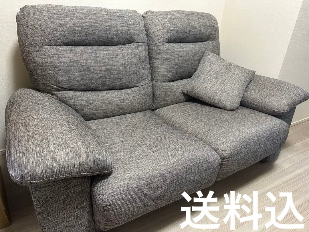 【超美品】ニトリ Nポケット 2人用 布張りソファ クッション付