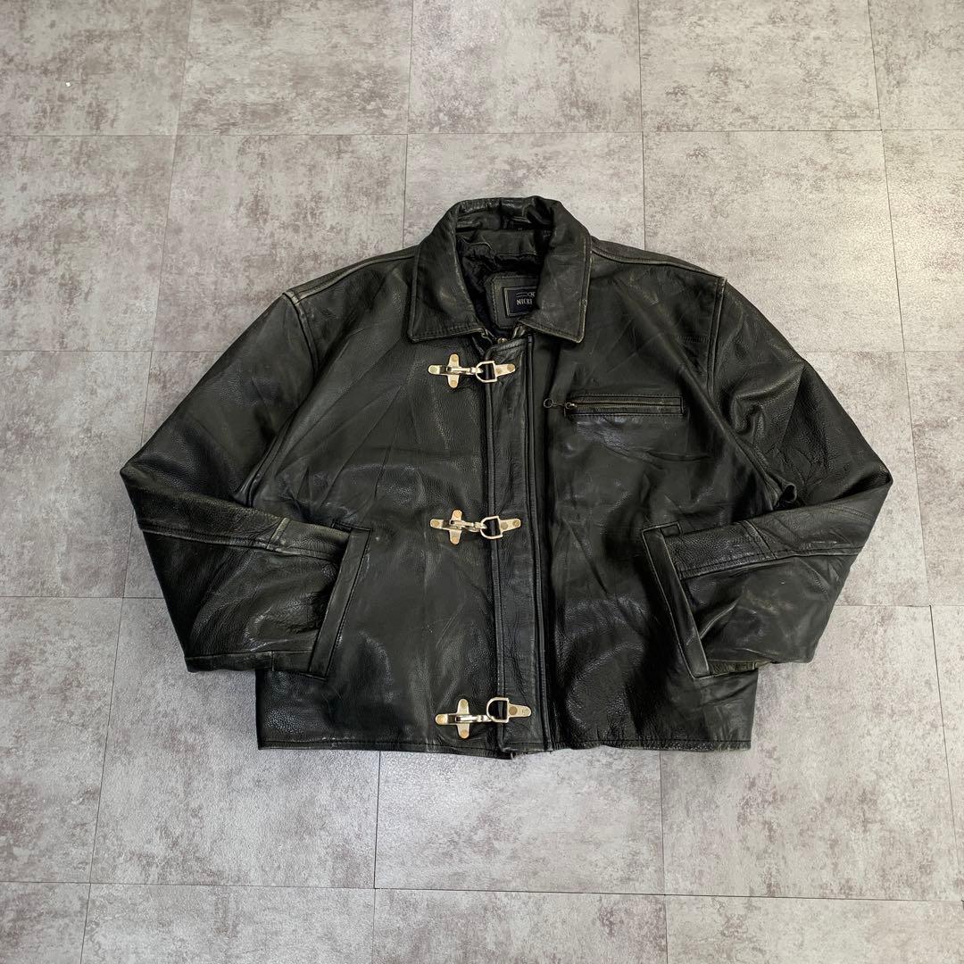 90s vintage short leather fireman jacket - メルカリ