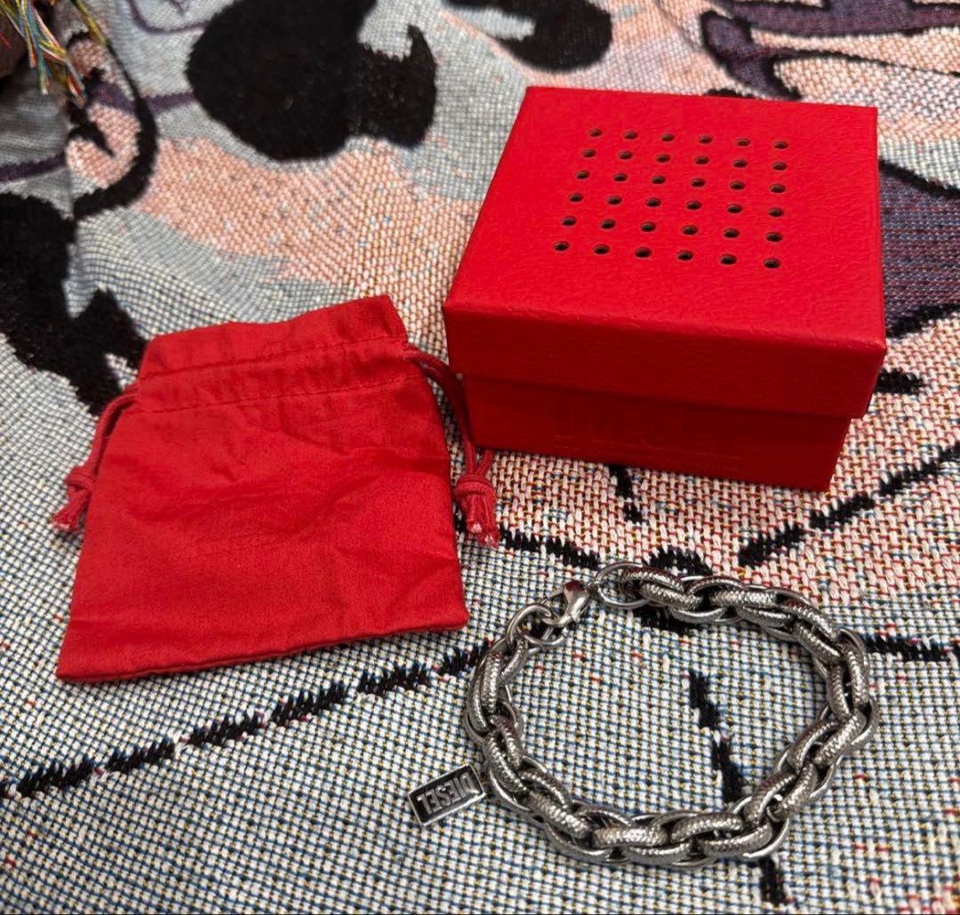 DIESEL Dx1514 シルバーチェーンブレスレット