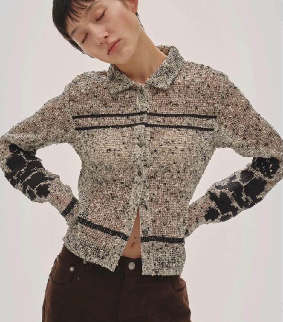 【シュナ】Embroidery Mesh Shirts