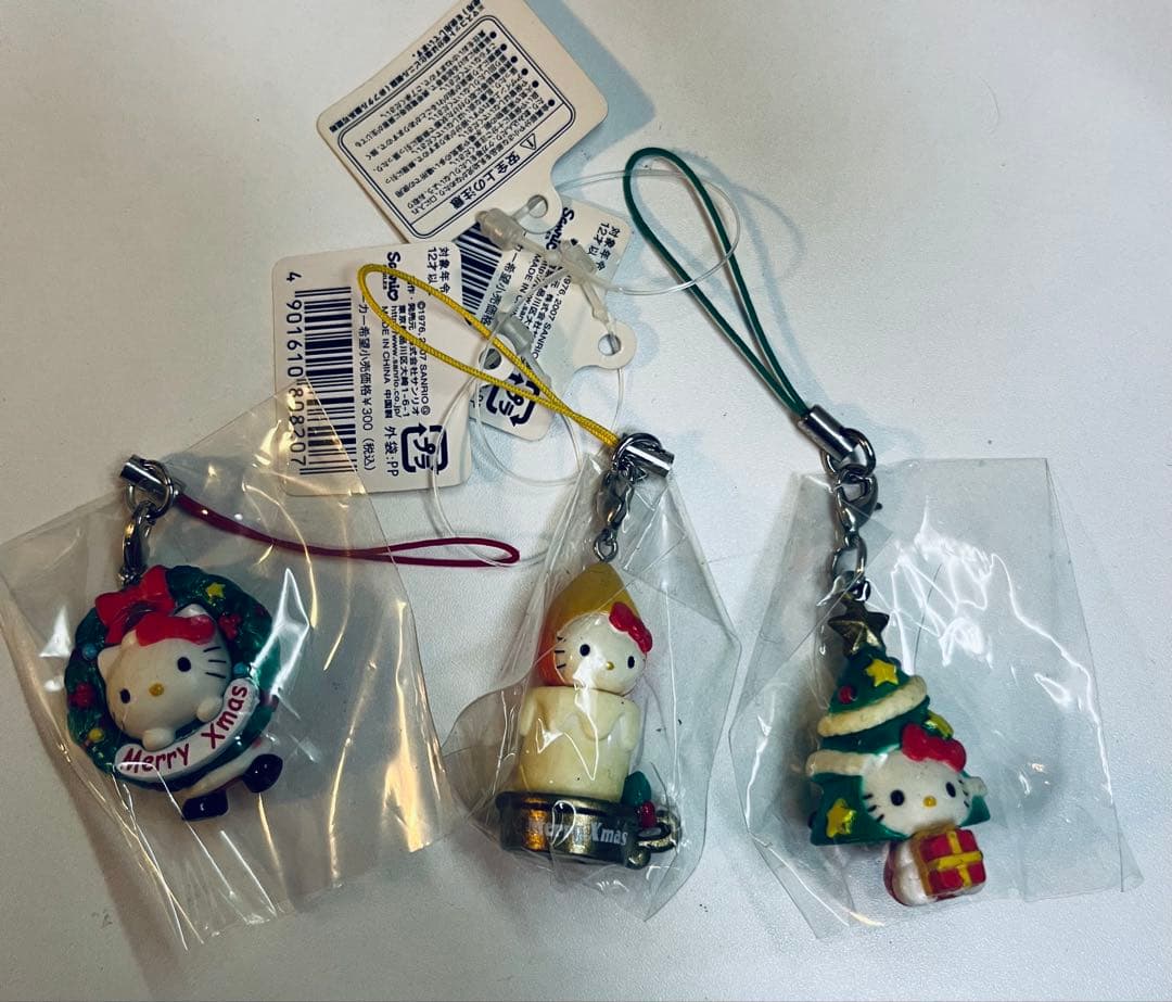 キティ クリスマスストラップ 3個セット
