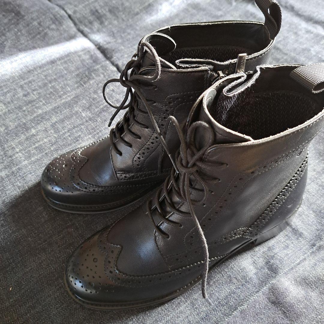 REGAL ブラック ブローグブーツ 22.5cm