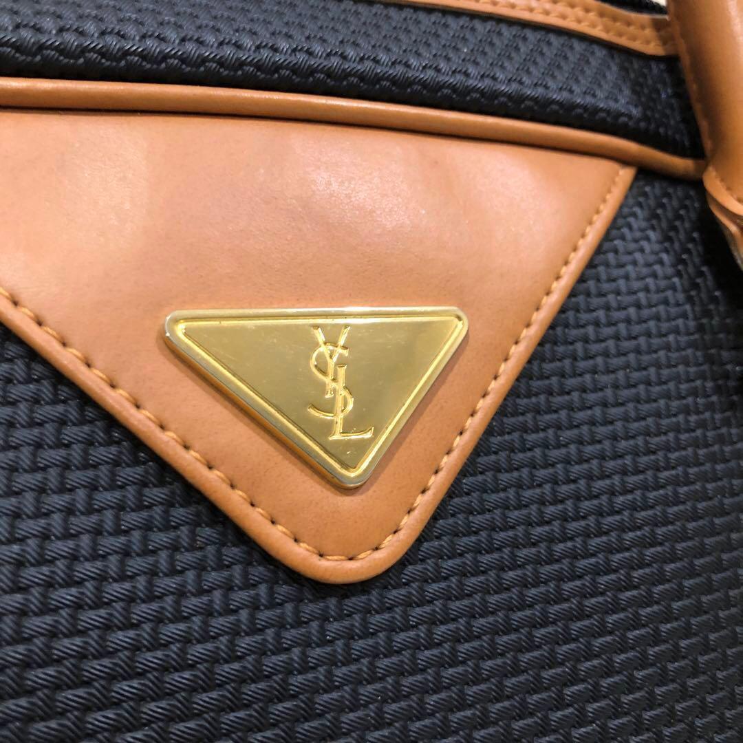 YSL イブサンローラン ヴィンテージ ミニボストンバッグ レザー調 バイ