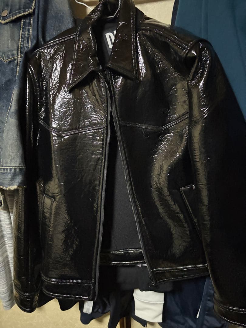 DIESEL 黒 エナメルシングルライダース