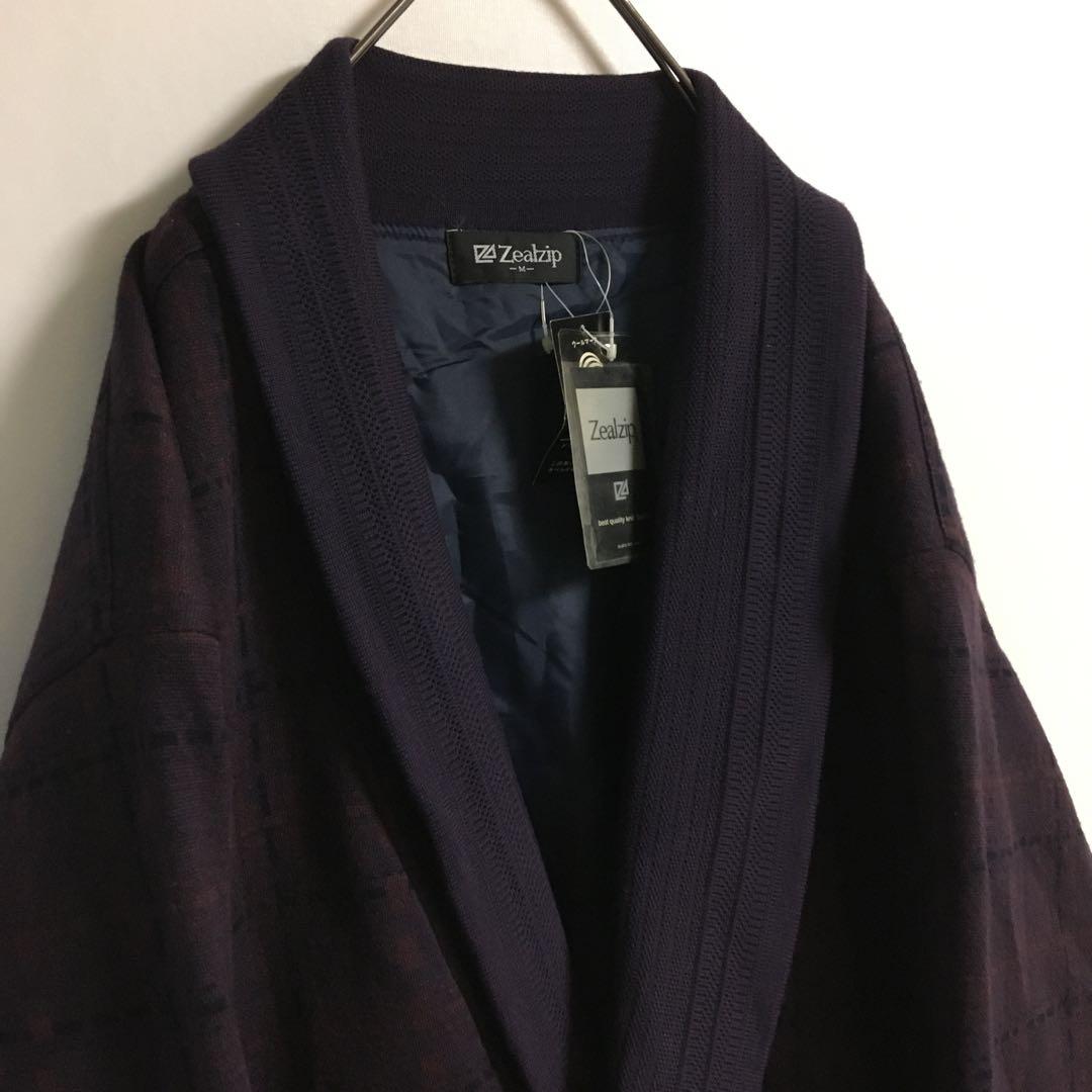 デッドストック ダークパープル ショールカラー ウールジャケット レトロ 濃紫