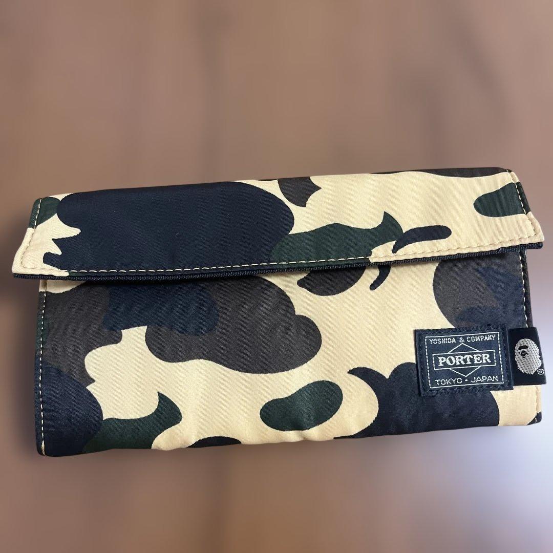 未使用品 PORTER × BAPE カモフラ 長財布 ポーター ベイプ コラボ