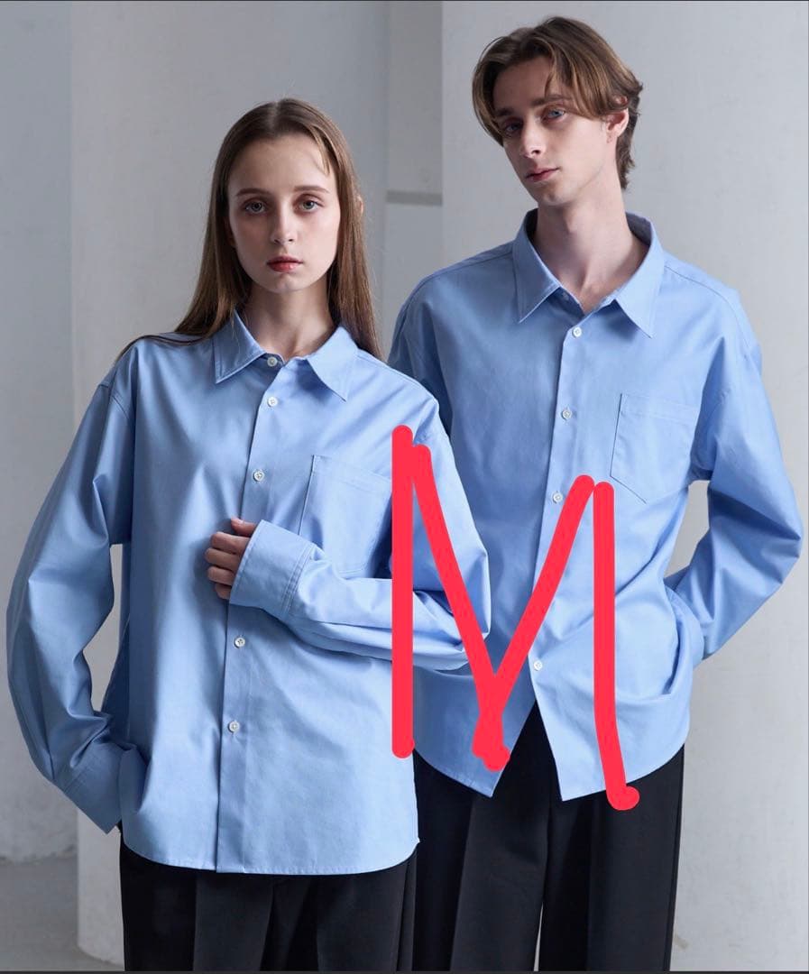 M ロイヤルオックスフォード レギュラーカラーシャツ サックスブルー 最安値