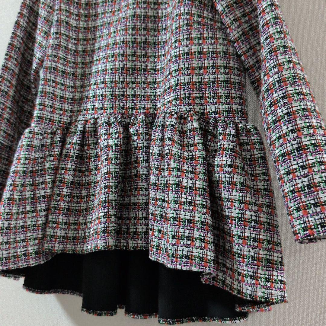 ツルバイマリコオイカワ ブラウス ペプラム ツイード Gala 36