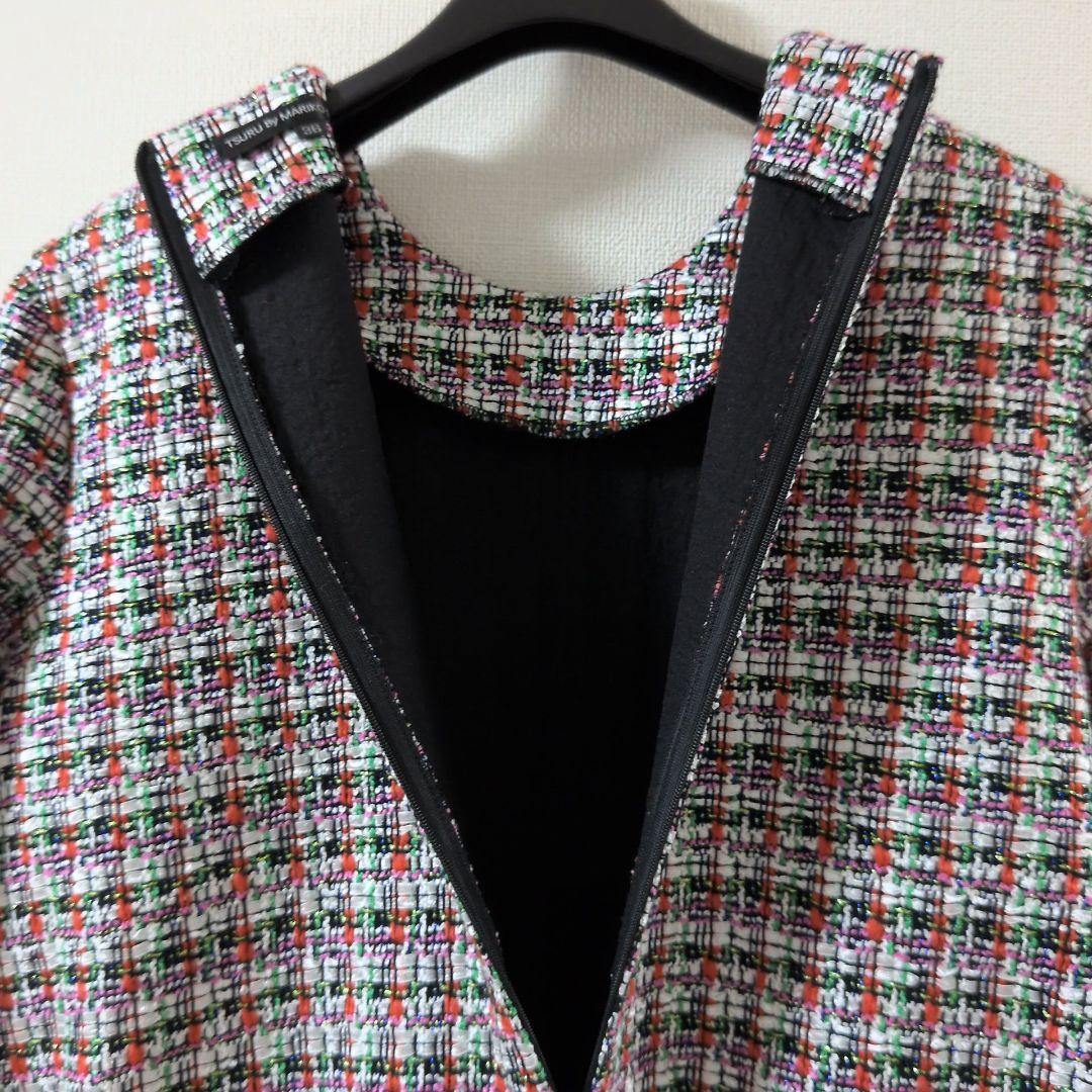 ツルバイマリコオイカワ ブラウス ペプラム ツイード Gala 36