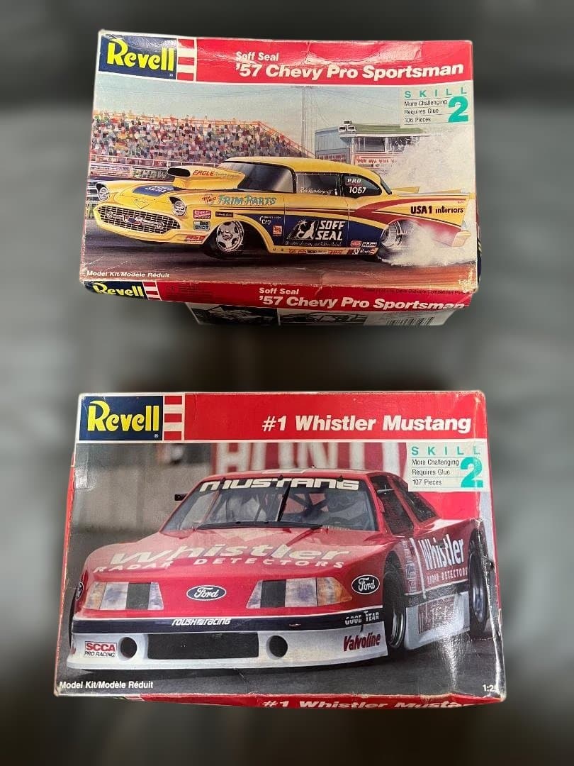 レベル 1/25 マスタング & '57シェビー プラモデル 2点セット 未組立 70 シェルビーマスタング GT500 (プラモデル) - ホビーサーチ カーモデル