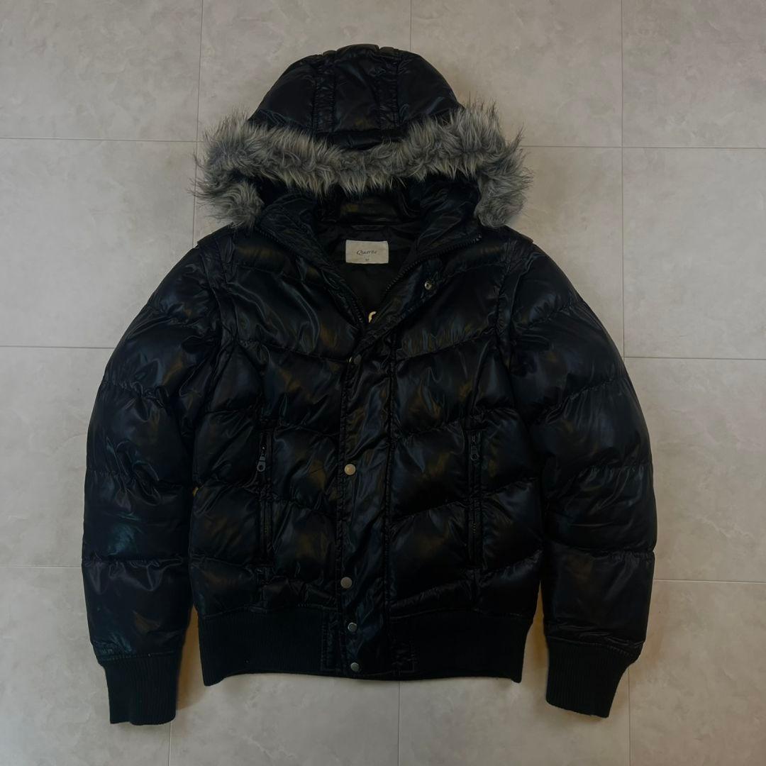 00's アーカイブ 3way中綿ジャケット ブラック y2k 光沢　M