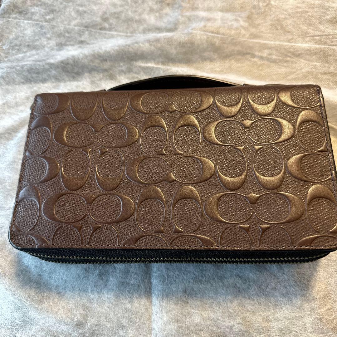 ダブル ジップ トラベル オーガナイザー シグネチャー レザー