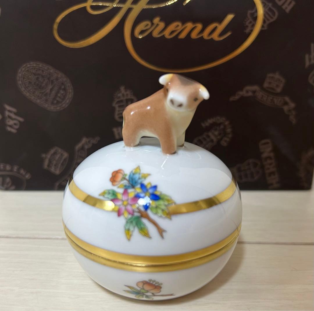 HERENDヘレンド［ヴィクトリア・ゴールド］干支小筺 うし - メルカリ