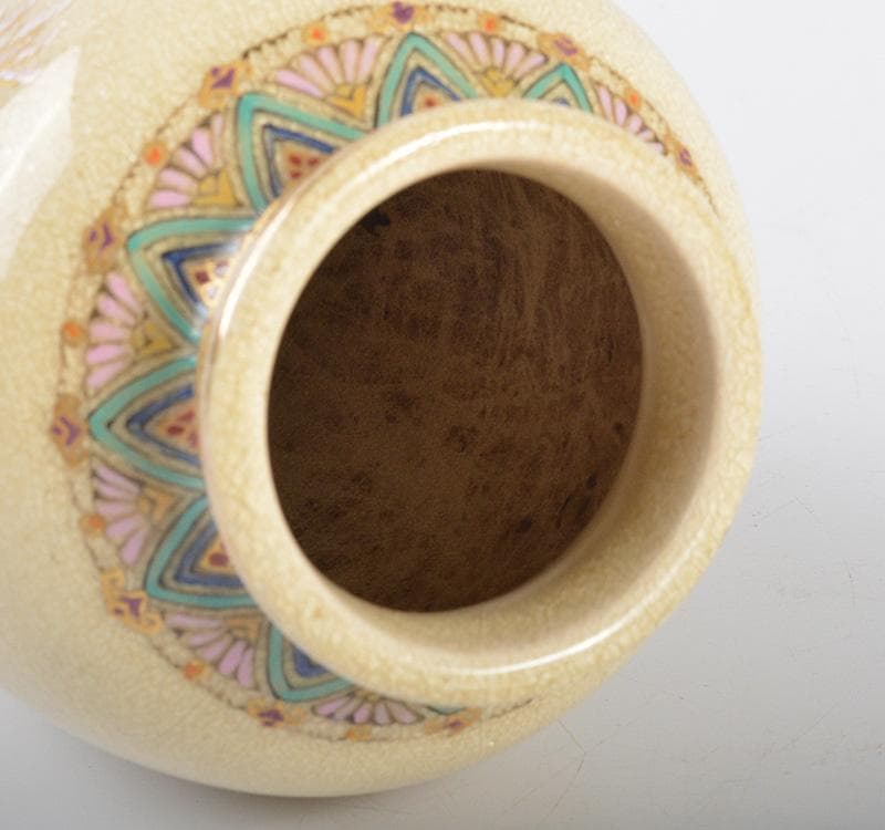 薩摩焼 串木野窯 花鳥文 花瓶 V R4212 - メルカリ