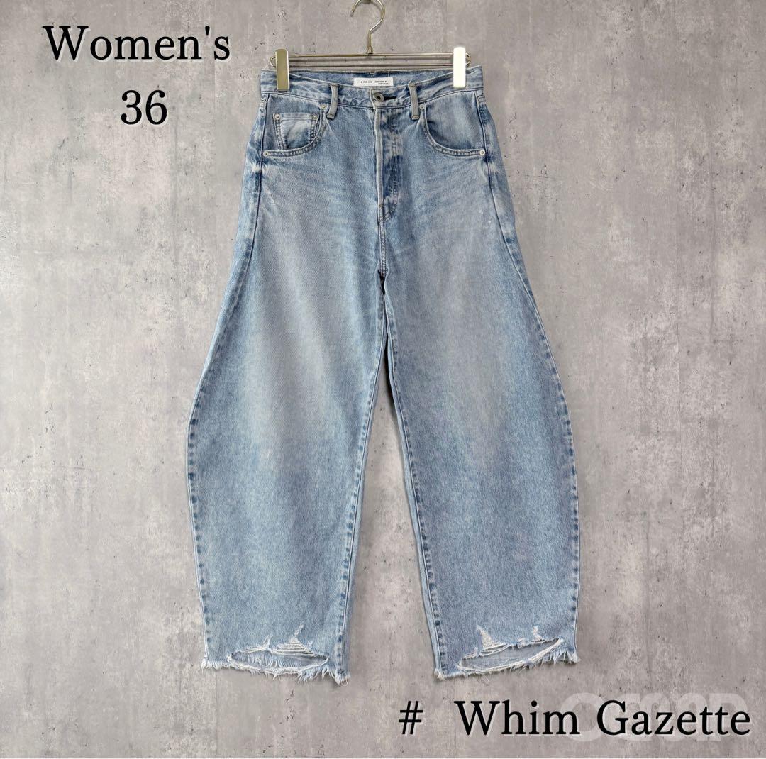 ウィムガゼット Whim Gazette ラインカーブデニム パンツ ブルー