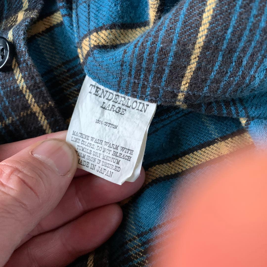 超美品 ヘビーフランネルシャツ ターコイズブルー Lサイズ 木村拓哉