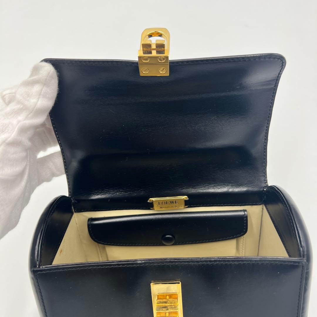 極美品 ロエベ トップハンドル ハンドバッグ アナグラム バニティ