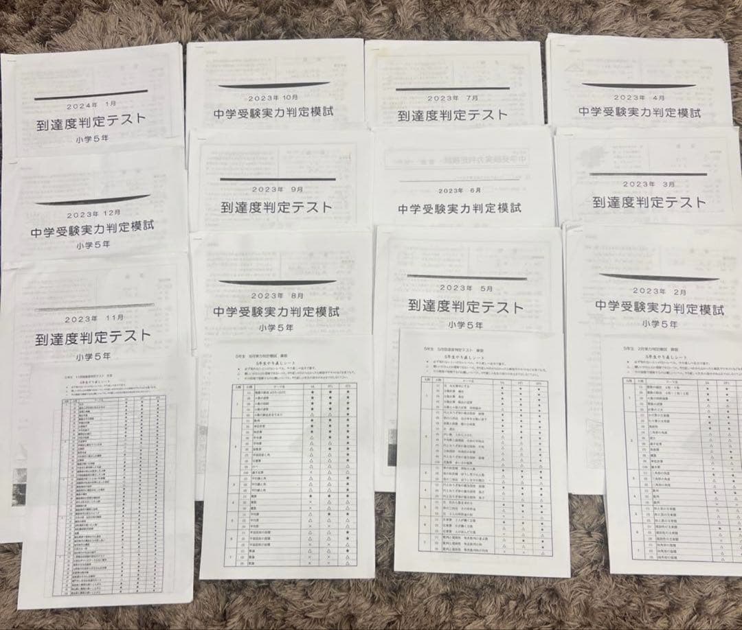 能開センター　2023年　小5 到達度テスト、実力判定模試
