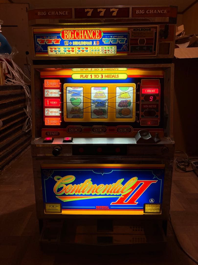 【通電確認済み】パチスロ実機 コンチネンタルII 青 昭和レトロ スロットマシン