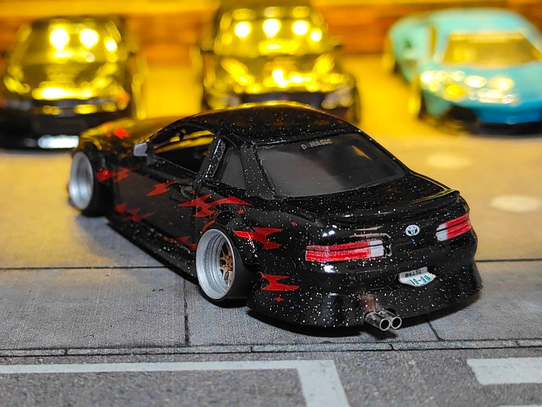 ホットウィールカスタム トヨタ ソアラ ドリ車 フルエアロ 深リム