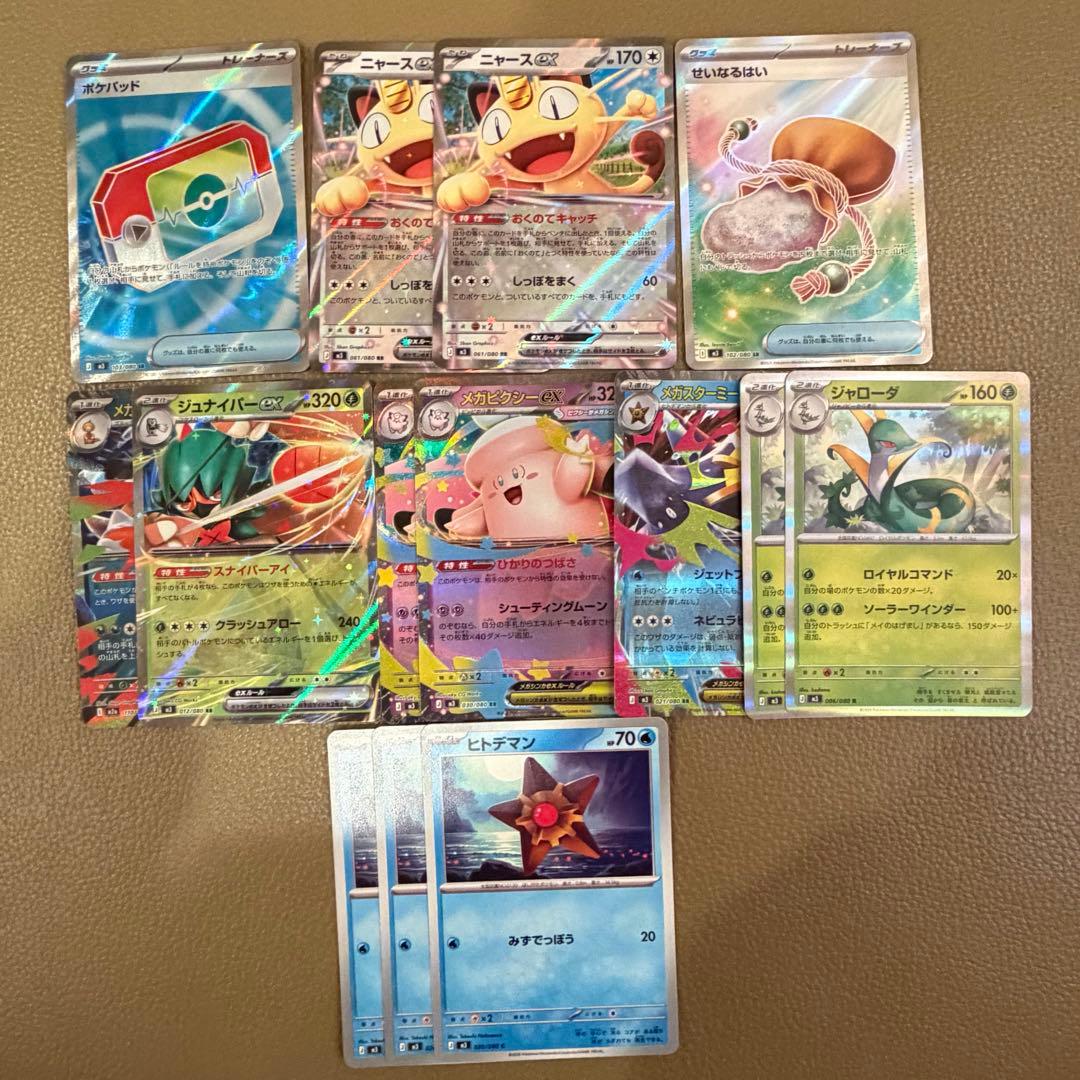 ニャース ex RR ポケパッド SR せいなるはい SR メガスターミーex