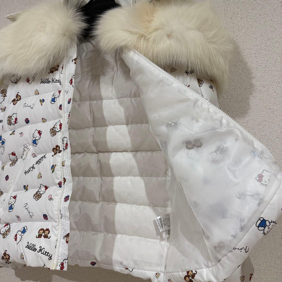 ココ様⭐︎Nina mew キティちゃん柄リアルファー付きダウンコート